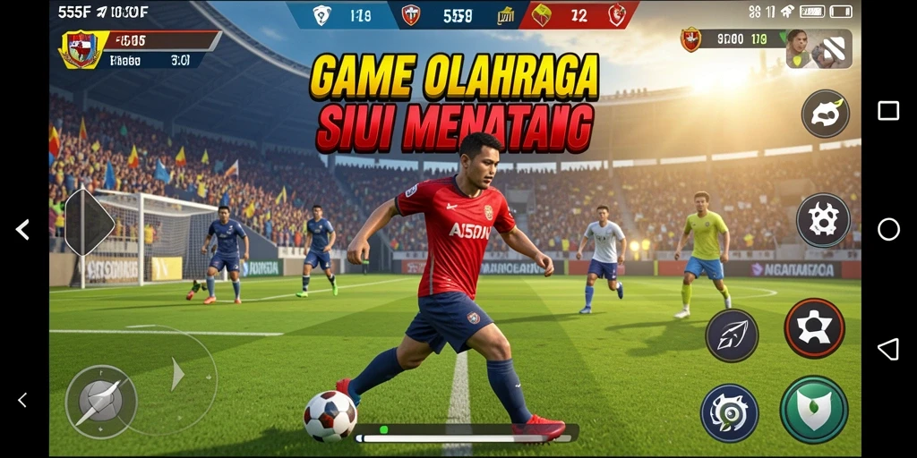 Screenshot gameplay 555F menampilkan aksi seru dalam pertandingan olahraga.