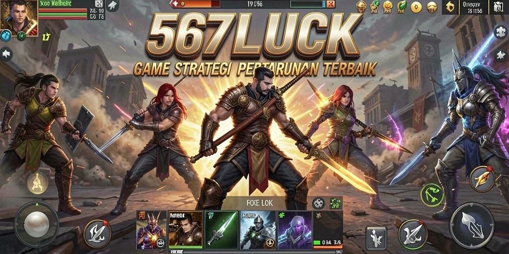Screenshot utama menunjukkan aksi seru permainan SLG 567LUCK.