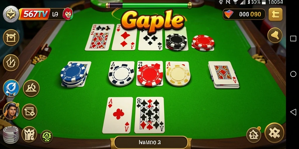 Tampilan screenshot menunjukkan gameplay seru Gaple di 567TV.