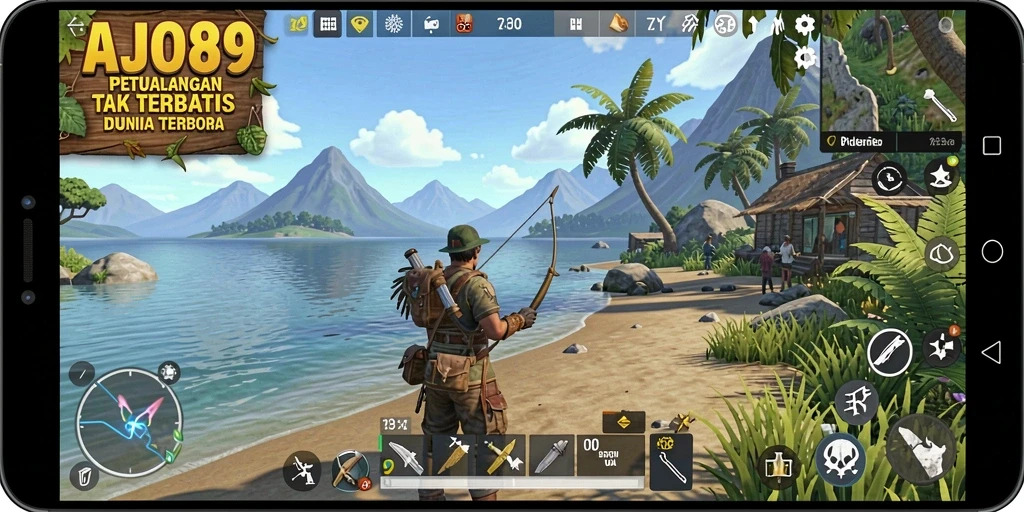 Screenshot gameplay AJO89 menampilkan eksplorasi dunia terbuka yang menakjubkan.