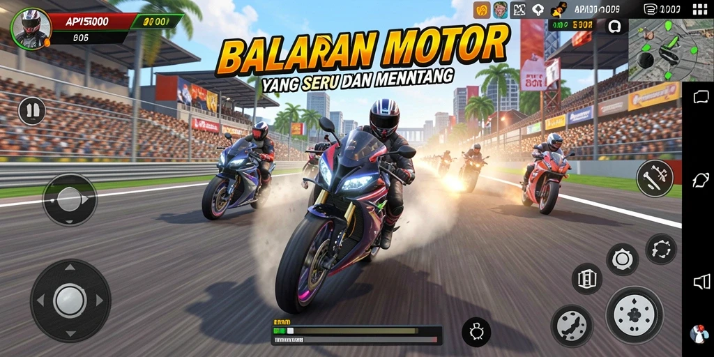 Gameplay seru balapan motor di API5000.