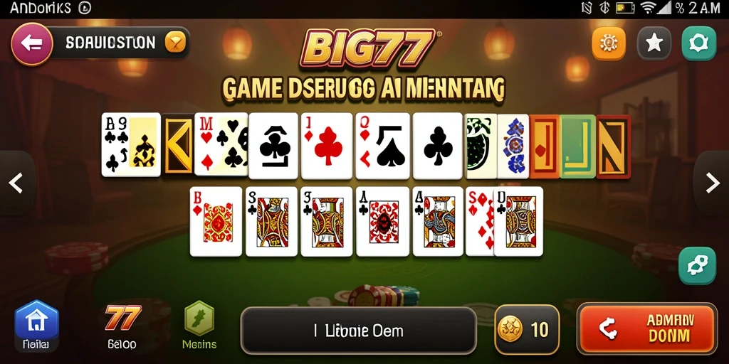 Tampilan gameplay seru dari BIG77 dalam permainan domino.