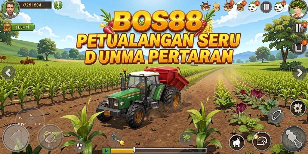 Gameplay BOS88 dengan aktivitas bertani yang seru.