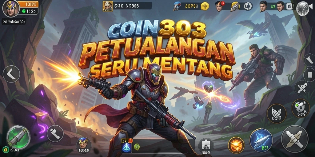 Tangkapan layar utama COIN303 menampilkan aksi pertempuran intens.
