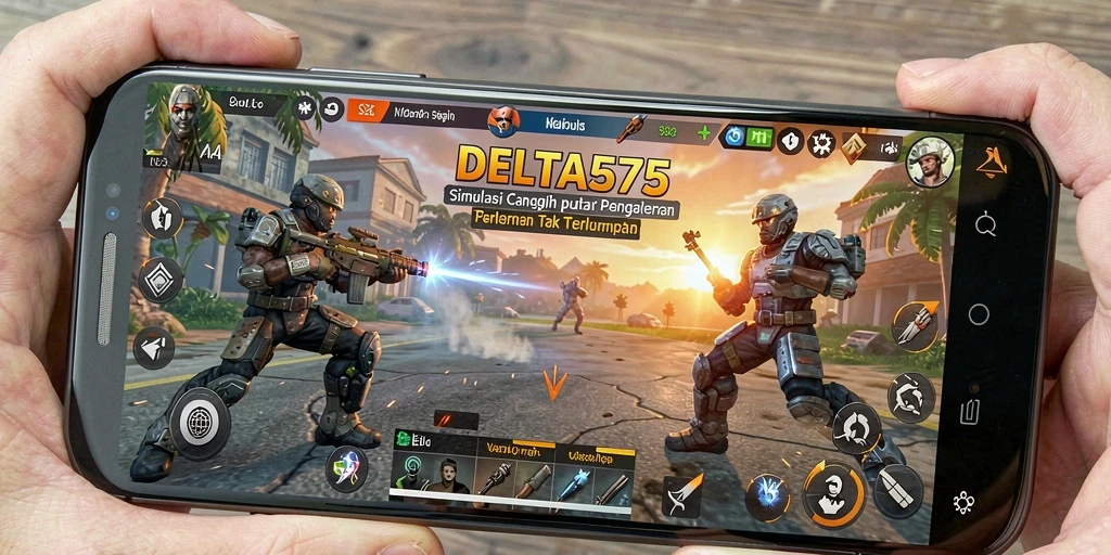 Tampilan gameplay DELTA575 yang menampilkan dunia simulasi yang kaya.