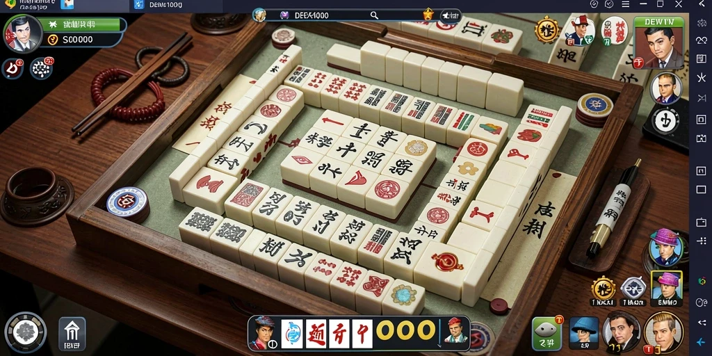 Screenshot DEWA1000 menampilkan gameplay seru Mahjong yang mengasyikkan.