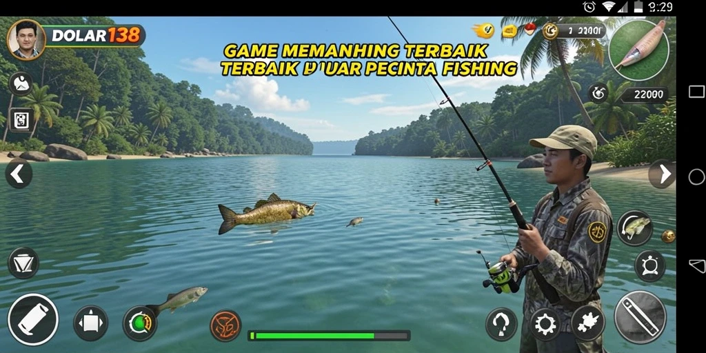 Screenshot gameplay DOLAR138 dengan pengalaman memancing yang mendebarkan.