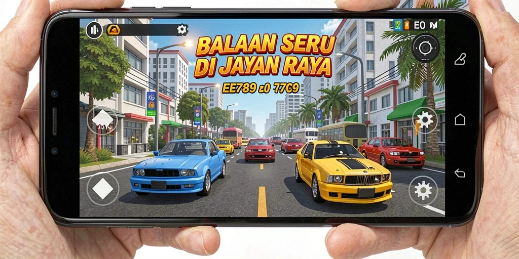 Screenshot game EE789 menampilkan aksi balapan yang mendebarkan.