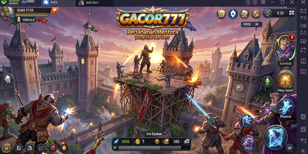 Tampilan gameplay menara bertahan dari GACOR777 yang menarik dan seru.