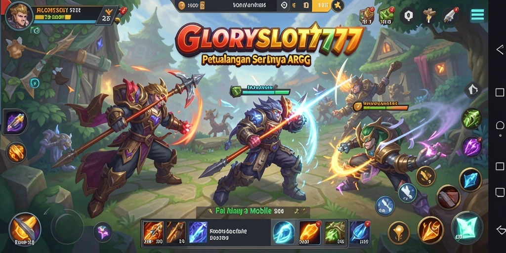 Screenshot menampilkan aksi seru dalam permainan ARPG GLORYSLOT777.