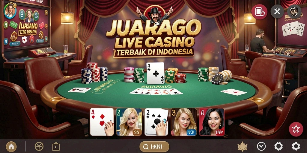 Gameplay JUARAGO Live Casino menampilkan dealer profesional dan fitur interaktif.