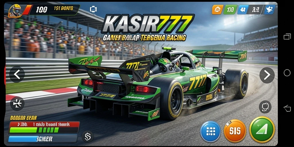 Tampilan gameplay balap seru di KASIR777 dengan berbagai mobil.