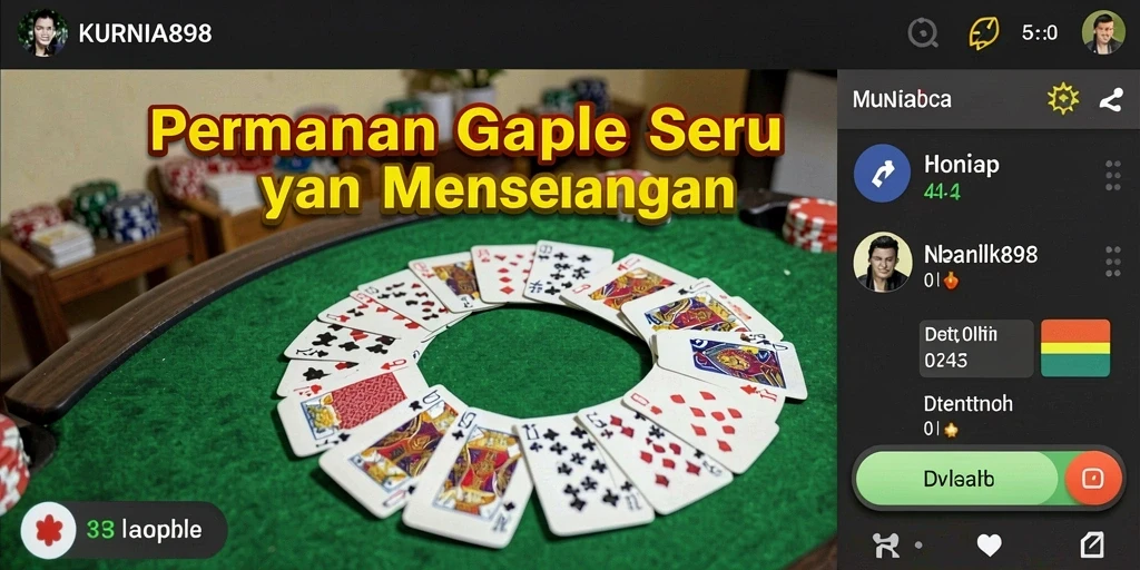 Tampilan gameplay menarik dari KURNIA898 dengan kartu Gaple.