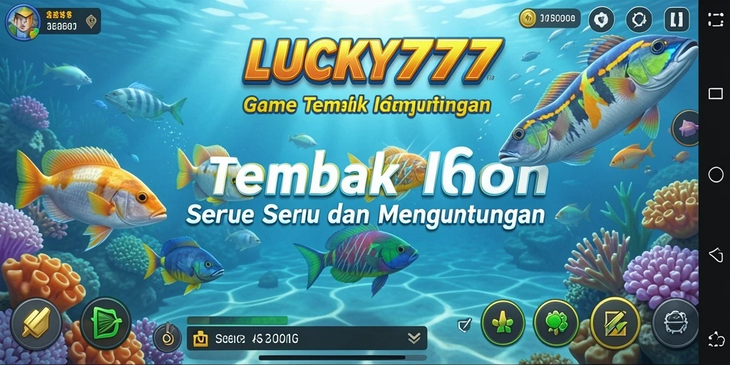 Tampilan gameplay seru LUCKY777 saat menembak ikan.