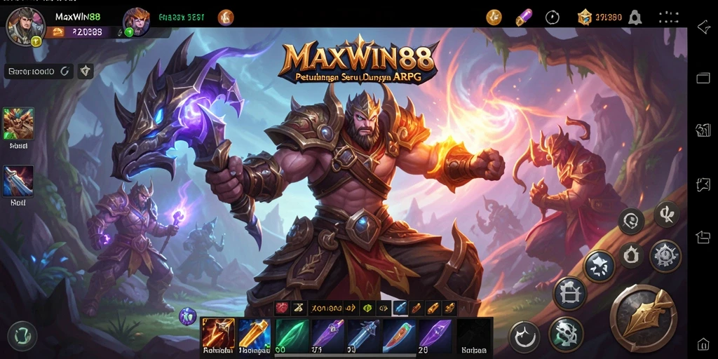 Screenshot gameplay MAXWIN88 menampilkan petualangan seru dalam dunia ARPG.