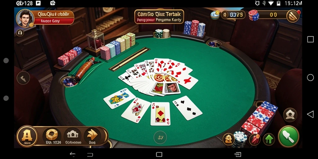Screenshot OLX128 menampilkan keseruan gameplay QiuQiu yang intens.