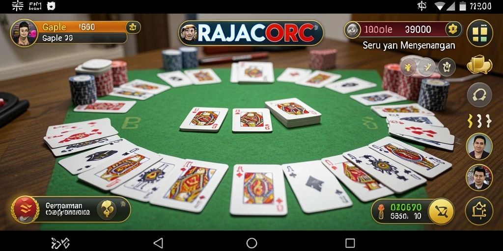 Screenshot RAJACORC menampilkan gameplay Gaple yang seru dan interaktif.