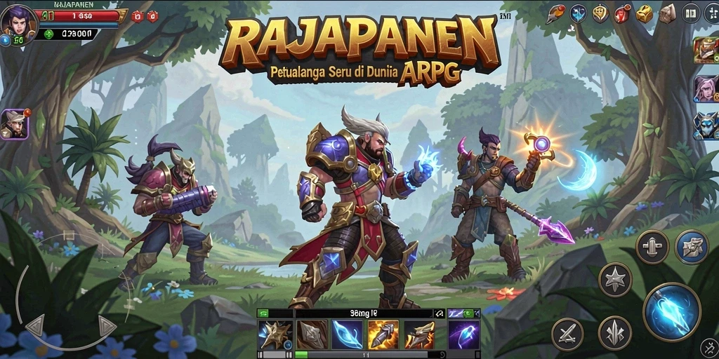 Tampilan gameplay seru dari RAJAPANEN dengan pertempuran mendebarkan.