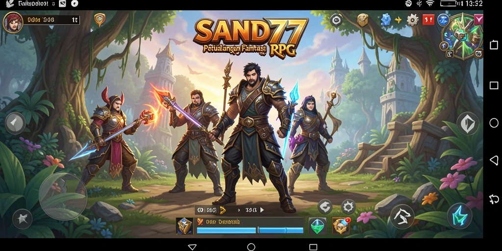 Screenshot SAND77 menampilkan aksi seru dalam gameplay RPG.